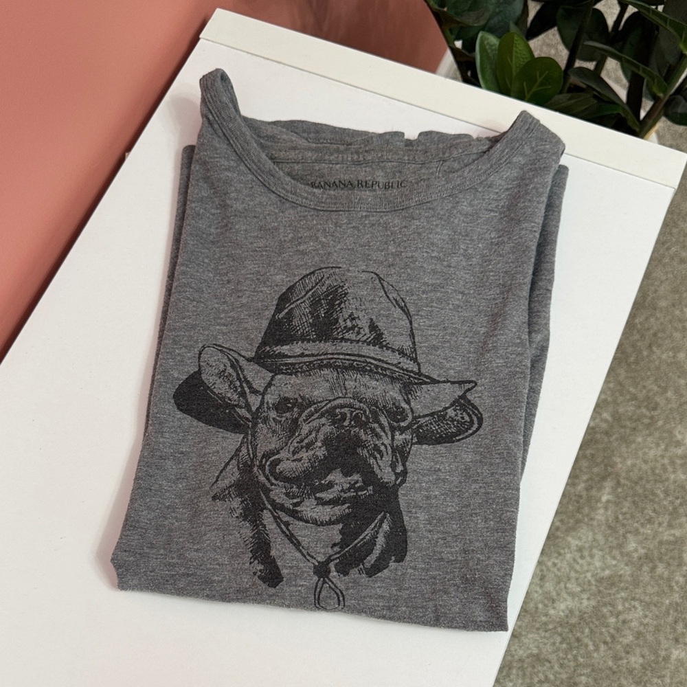 Banana Republic T-Shirt with French Bulldog on the Front